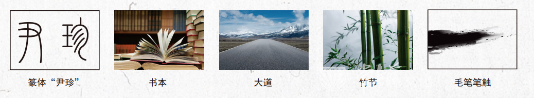 尹珍中学,校徽,构成元素